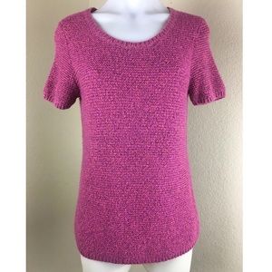 Gap Pink Sweater Pullover Soft Short Sleeves Bow